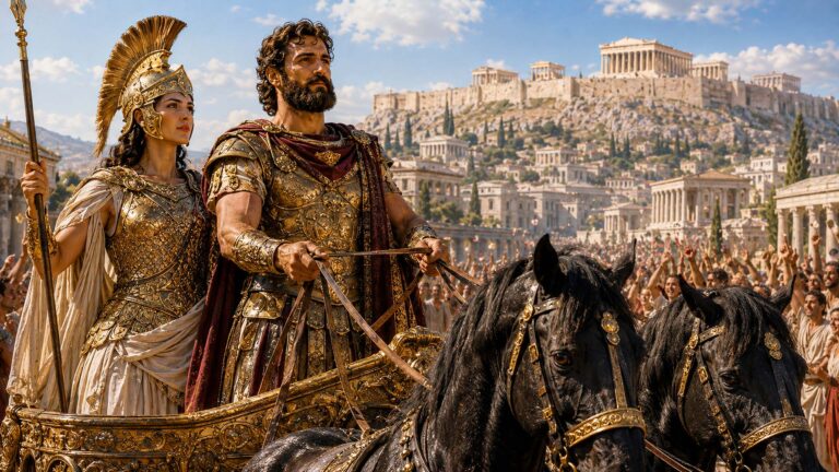 Peisistratus and Phye enter Athens